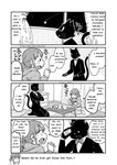 anthro female feral kemono male text yuuki_ray haruka_(yuuki_ray) kikucho_(yuuki_ray) domestic_cat felid feline felis human mammal 2019 comic english_text hi_res monochrome