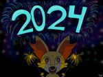 ambiguous_gender detailed_background facial_tuft feral fireworks fur holidays inner_ear_fluff light open_mouth open_smile red_body red_eyes red_fur smile solo sparkler sparkles sparkling_eyes star_pupils tuft yellow_body yellow_fur slysocx new_year new_year_2024 nintendo pokemon canid canine fennekin generation_6_pokemon mammal pokemon_(species) 2024 4:3 colored digital_media_(artwork) lighting shaded signature