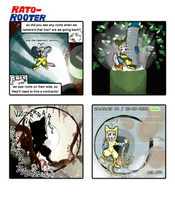 ambiguous_gender anthro camera_view chainsaw cutting dialogue eyewear flashlight gesture glasses group hand_gesture hazmat_suit holding_chainsaw holding_object holding_power_tool holding_tool male onomatopoeia power_tool roots sewer sound_effects speech_bubble standing text thumbs_up tools trio working hieronymusjohnson retti_(hieronymusjohnson) squeez_(hieronymusjohnson) borzoi canid canine canis domestic_dog hunting_dog mammal murid murine nordic_sled_dog rat rodent samoyed sighthound spitz 2026 aliasing binary_drawing comic digital_drawing_(artwork) digital_media_(artwork) english_text hi_res