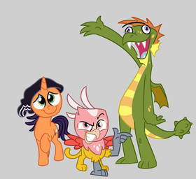 3_toes 4_fingers alternate_species anthro beak beanie black_beanie black_clothing black_eyebrows black_hat black_headwear black_mane black_tail blue_tongue brown_outline brown_wings chest_tuft closed_smile clothing cutie_mark derp_eyes eyebrows feather_markings feathered_wings feathers featureless_crotch feet feral feralized fingers fur furrification gesture green_body green_eyes green_outline green_scales green_tail grey_background grey_outline group hand_gesture hat headgear headwear hooves horn larger_anthro larger_feral larger_male looking_at_viewer male male_anthro male_feral mane markings membrane_(anatomy) membranous_wings mouth_closed multicolored_body multicolored_feathers multicolored_scales multicolored_tail nude_anthro nude_male open_mouth open_smile orange_body orange_fur orange_horn orange_outline orange_scales orange_tail outline pink_body pink_eyes pink_feathers pink_outline pointing ponification pose purple_eyes purple_outline raised_hoof red_outline red_wings scales sharp_teeth simple_background size_difference smaller_feral smaller_male smile smiling_at_viewer standing tail talons tan_beak teeth toes tongue toony toothed_beak trio tuft unguligrade unibrow unicorn_horn white_markings wings yellow_body yellow_fur yellow_outline yellow_scales yellow_tail insert-thenewbl-here cartoon_network ed_edd_n_eddy european_mythology friendship_is_magic hasbro my_little_pony mythology ed_(eene) edd_(eene) eddy_(eene) avian dragon equid equine gryphon mammal mythological_avian mythological_creature mythological_equine mythological_scalie scalie unicorn western_dragon winged_dragon 2025 colored digital_drawing_(artwork) digital_media_(artwork) english_description hi_res shaded simple_shading