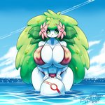 1:1 :t anthro ball beach_ball belly big_breasts bikini bikini_bottom bikini_top breasts clothed clothing clothing_ring cloud detailed_background extended_arms female flower flower_(anatomy) front-tie_bikini front-tie_clothing front-tie_swimwear front_view generation_4_pokemon green_eyes head_flower hi_res huge_breasts inflatable land_forme_shaymin latiar leaf leaf_hair legendary_pokemon legs_in_water looking_at_viewer mammal nintendo o-ring o-ring_bikini o-ring_bikini_bottom o-ring_bikini_top o-ring_swimwear partially_submerged plant plant_hair pokeball pokeball_beach_ball pokemon pokemon_(species) pokemorph pool_toy premier_ball pseudo_hair ring_(hardware) shaymin side-tie_bikini side-tie_clothing side-tie_swimwear signature sky slightly_chubby small_head solo standing standing_in_water string_bikini submerged_legs swimwear thick_thighs tied_bikini tied_clothing water white_body wide_hips