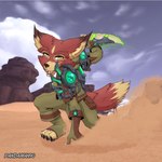 anthro armor attack dagger female melee_weapon poison rogue sand solo weapon pandazar blizzard_entertainment warcraft canid canine fennec_fox fox mammal true_fox vulpera 1:1