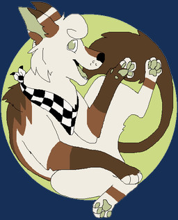 ambiguous_gender black_nose brown_body brown_fur checkered checkered_kerchief checkered_neckerchief digitigrade feral fur green_eyes green_inner_ear green_pawpads green_tongue head_tuft kerchief neckerchief neckwear open_mouth open_smile pattern_kerchief pattern_neckerchief pawpads paws smile snout solo teeth tongue tuft whisker_spots white_body white_fur sebdoggo canid canine mammal 2017 aliasing alpha_channel digital_drawing_(artwork) digital_media_(artwork) microsoft_paint_(artwork)