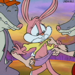 adolescent age_difference anthro bottomwear clothed clothing clothing_lift clothing_pull detailed_background featureless_chest female nervous on_model outside pink_body questionable_consent skirt skirt_lift standing tail undressing young young_anthro young_female unbakable tiny_toon_adventures warner_brothers babs_bunny lagomorph leporid mammal murid murine rabbit rat rodent 1:1 2025 absurd_res hi_res