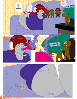 accessory anthro arms_tied bdsm beverage bondage bound bowl clothing container cookie cosplay dialogue eyelashes eyewear female food force_feeding forced freckled_face freckles fur gingerbread gingerbread_cookie gingerbread_man glasses grey_body grey_fur greybluestudios group hair hands_behind_back headband legs_tied long_eyelashes male obese obese_anthro obese_female overweight overweight_anthro overweight_female pink_eyes purple_clothing purple_shirt purple_topwear red_hair shirt soda sound_effects speech_bubble stuffing text topwear wearing_glasses weight_gain dablueguy graybluestudios lazei rambo john_rambo penny_provolone animate_inanimate mammal mouse murid murine rodent 2019 absurd_res comic english_text hi_res url