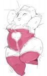 anthro biped breasts clothed clothing female frilly frilly_clothing frilly_legwear frilly_stockings frilly_thigh_highs heart_clothing heart_cutout heart_symbol legwear looking_at_viewer lying one_eye_closed overweight overweight_anthro overweight_female slightly_chubby solo stockings thigh_highs thigh_stockings tongue tongue_out wide_hips wink shamelesss nintendo pokemon garbodor generation_5_pokemon pokemon_(species)