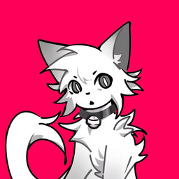 ambiguous_gender bell bell_collar cheek_tuft collar facial_tuft feral fluffy fur inner_ear_fluff looking_at_viewer open_mouth pink_background pupils quadruped simple_background slit_pupils solo tail tuft unknown_artist domestic_cat felid feline felis mammal
