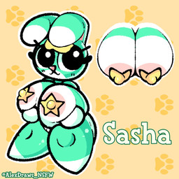 anthro areola big_breasts blue_body breasts chibi crossgender female huge_breasts looking_at_viewer nipple_tape pasties simple_background smile solo tape thick_thighs white_body alexdraws animal_crossing nintendo sasha_(animal_crossing) lagomorph leporid mammal rabbit 1:1 2022 hi_res