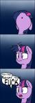 2016 absurd_res comic dialogue digital_media_(artwork) english_text equid equine female feral friendship_is_magic hair hasbro hi_res horn looking_up mammal my_little_pony mythological_creature mythological_equine mythology open_mouth profanity purple_eyes reaction_image simple_background solo speech_bubble text twilight_sparkle_(mlp) unicorn victoreach