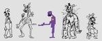 2_heads 3_toes 4_fingers anthro avian_feet beakless bib black_nose black_sclera bow_tie clothing damaged_body endoskeleton eyelashes feet female female_anthro fingers grey_background group hand_on_hip hand_on_own_hip hat headgear headwear knock-kneed looking_at_viewer machine male male_anthro male_human mismatched_eyes multi_head open_mouth open_smile print_bib purple_body purple_skin round_ears sharp_teeth simple_background smile standing teeth thick_thighs toes top_hat wide_hipped_anthro wide_hipped_female wide_hips bav ambient_among_us among_us five_nights_at_freddy's five_nights_at_freddy's_2 five_nights_at_freddy's_4 five_nights_at_freddy's_world innersloth scottgames sister_location crewmate_(among_us) lolbit_(fnaf) mangle_(fnaf) nightmare_freddy_(fnaf) purple_guy_(fnaf) toy_chica_(fnaf) william_afton_(fnaf) animatronic avian bear bird canid canine chicken fox galliform gallus_(genus) human mammal phasianid robot 2023 digital_drawing_(artwork) digital_media_(artwork) hi_res