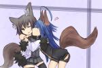 ahoge animal_ears bare_shoulders bike_shorts black_hair black_legwear blue_hair blush cheek_kiss clothing eyes_closed female fox_ears fox_tail gloves hair human kissing lesbian long_hair mammal nana_muted_xilofon nanashi_(shirogane_usagi) one_eye_closed original shirogane_usagi short_hair shorts smile thigh_highs yellow_eyes
Rating: Safe
Score: 1
User: AnacondaRifle
Date: March 28, 2014