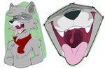 anthro fur gaping_mouth grey_body grey_fur male mouth_shot open_mouth simple_background solo teeth tongue tongue_out uvula lecigzz mammal procyonid raccoon 2023 digital_media_(artwork) tagme