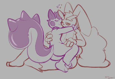 3_toes anthro anthro_on_anthro blush buckteeth butt collar collar_only duo eyes_closed feet fluffy_ears heart_symbol hug interspecies leg_grab long_ears looking_at_another male male/male nude one_eye_closed romantic romantic_couple smile spiked_tail spikes spikes_(anatomy) tail teeth toes felino nintendo pokemon lone_(kyubeans) maestro_(thefluffmaestro) generation_4_pokemon lopunny pachirisu pokemon_(species) 2025 hi_res sketch