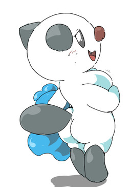 anthro big_butt blush blush_lines breasts brown_nose butt chibi covering covering_breasts eyelashes fangs featureless_breasts female freckled_face freckles fur grey_tail long_eyelashes looking_at_viewer looking_back looking_back_at_viewer motion_lines nude open_mouth open_smile side_view simple_background smile solo tail teeth undressed white_background white_body white_fur tokemaru nintendo pokemon generation_5_pokemon mammal mustelid oshawott pokemon_(species) hi_res