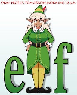 belt black_belt black_clothing black_eyebrows black_footwear black_shoes brown_body brown_skin clothed clothed_female clothed_humanoid clothing drop_shadow elf_hat eyebrows female female_humanoid footwear fully_clothed fully_clothed_female fully_clothed_humanoid green_clothing green_text hair hands_on_own_hips hat headgear headwear humanoid_pointy_ears long_hair looking_at_viewer not_furry orange_eyes pattern_clothing pattern_hat pattern_headgear pattern_headwear pointy_ears pupils raised_eyebrows red_text shoes simple_background smile solo striped_clothing striped_hat striped_headgear striped_headwear stripes tan_hair text thick_eyebrows white_background white_pupils white_sclera genocityzone elf_(film) autumn_(genocityzone) elf humanoid 2025 digital_media_(artwork) english_text hi_res