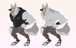 anthro athletic athletic_male black_sclera clothing fangs footwear licking licking_lips licking_own_lips male red_eyes sandals shoes sickle sleeveless_hoodie solo teeth tongue tongue_out wristband ripped-saurian dreamworks puss_in_boots_(franchise) death_(puss_in_boots) canid canine canis mammal wolf absurd_res hi_res