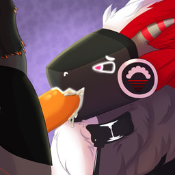 anthro bodily_fluids collar cum cum_in_mouth cum_inside duo fur genital_fluids genitals grey_body grey_fur hair heterochromia highlights_(coloring) machine male male/male male_penetrated male_penetrating male_penetrating_male oral orange_highlights orange_penis penetration penis red_eyes red_hair sex sex_slave slave snow sunset white_body white_fur white_hair akiris zenimus_(zenimustail) protogen 1:1 absurd_res hi_res