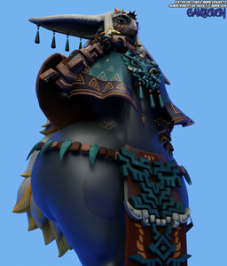 anthro big_ears blue_background bottomwear clothing femboy hair hand_on_hip loincloth looking_down low-angle_view male shawl simple_background solo standing thick_thighs white_hair wide_hips camseven nintendo tears_of_the_kingdom the_legend_of_zelda rauru_(tears_of_the_kingdom) zonai 3d_(artwork) absurd_res digital_media_(artwork) hi_res
