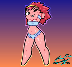 anthro clothing female solo spines swimwear wet wet_body deadzephyr4114 aquatic echinoderm echinozoan sea_urchin low_res