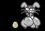backsack balls big_butt bunny_costume butt clothing costume egg eyeliner floating_whiskers genitals gesture glistening glistening_butt holidays huge_butt looking_at_viewer looking_back makeup male one_tooth onesie scut_tail short_tail simple_background solo tail text thick_thighs transparent_background waving whiskers nxyitn easter bababooey_(nxyitn) felid feline mammal alpha_channel animated english_text short_playtime