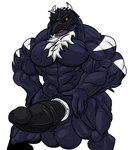 accessory anthro anthrofied armor balls beak big_balls big_muscles big_penis black_balls black_body black_penis body_hair chest_hair cock_ring erection genitals hand_on_penis headgear helmet huge_balls huge_muscles huge_penis humanoid_genitalia humanoid_penis hyper hyper_balls hyper_genitalia hyper_muscles hyper_penis jewelry male markings muscular nude open_mouth penis penis_accessory penis_jewelry simple_background solo standing vein veiny_muscle veiny_penis white_background white_markings yellow_eyes fierglief nintendo pokemon cawaden corviknight generation_8_pokemon pokemon_(species) 2019 hi_res