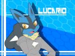 anthro biped clothing ear_piercing fangs male piercing solo spikes sweatshirt teeth torn_clothing yellow_eyes mgx0 nintendo pokemon canid canine generation_4_pokemon lucario mammal pokemon_(species) 4:3