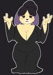 alternative_fashion anthro big_breasts black_clothing black_dress black_hair breasts clothed clothing dress female front_view goth hair long_sleeve_dress outline solo standing toonarscontent animal_crossing nintendo gothabelle isabelle_(animal_crossing) absurd_res digital_drawing_(artwork) digital_media_(artwork) flat_colors full-length_portrait hi_res portrait