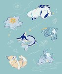 ambiguous_gender anthro blue_body blue_skin bubble eyes_closed feral fur group open_mouth orange_body orange_fur purple_body shooting_star sleeping star_symbol tail white_body white_skin yellow_body yellow_fur yura_inaho nintendo pokemon asterozoan azumarill echinoderm eeveelution fish floatzel generation_1_pokemon generation_2_pokemon generation_4_pokemon kingdra legendary_pokemon lugia marine pokemon_(species) seahorse starfish starmie syngnathid syngnathiform vaporeon 2024 hi_res