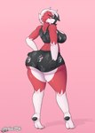 anthro big_breasts big_butt breasts butt clothed clothing eyewear female fur glasses huge_butt multicolored_body pajamas rear_view simple_background solo thick_thighs white_body white_fur wide_hips lykan284 nintendo pokemon canid generation_7_pokemon lycanroc mammal midnight_lycanroc pokemon_(species) digital_media_(artwork) full-length_portrait hi_res portrait