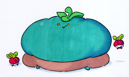belly big_belly blue_body female group huge_belly overweight simple_background trio white_background yellow_eyes shar0makai nintendo pokemon bounsweet generation_7_pokemon pokemon_(species) 2026 5:3 absurd_res hi_res