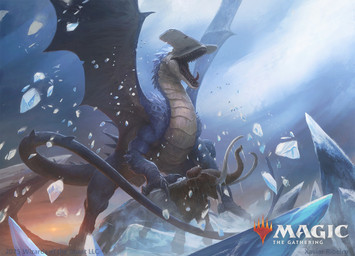 ambiguous_gender blue_body blue_scales brown_body brown_fur duo feral frozen fur ice long_tail membrane_(anatomy) membranous_wings open_mouth outside scales sharp_teeth tail teeth tusks wet wings xavier_ribeiro hasbro magic:_the_gathering mythology wizards_of_the_coast aquatic dragon elephantid fish ground_shark hammerhead_shark hybrid mammal mammoth mythological_creature mythological_scalie prehistoric_species proboscidean scalie shark 2025 digital_media_(artwork) hi_res official_art