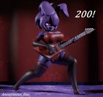 anthro big_breasts breasts buckteeth clothed clothing crossgender female guitar legwear mtf_crossgender musical_instrument pink_eyes playing_guitar playing_music plucked_string_instrument solo string_instrument teeth thigh_highs anonymous_0ne five_nights_at_freddy's fredina's_nightclub scottgames bonnie_(cally3d) bonnie_(fnaf) lagomorph leporid mammal rabbit 2023 3d_(artwork) digital_media_(artwork) hi_res