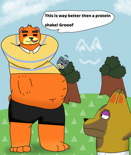 angry anthro cross-popping_vein group male male_pred male_prey plant tree trio vore skelcat11 animal_crossing nintendo curt_(animal_crossing) kyle_(animal_crossing) teddy_(animal_crossing) bear canid canine canis mammal wolf 2026 hi_res