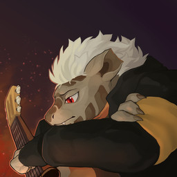 acoustic_guitar anthro armband clothed clothing crossed_arms cut_ear embers fangs fingerless_gloves firelight gloves gradient_background guitar hair handwear holding_guitar holding_musical_instrument holding_object looking_down male musical_instrument plucked_string_instrument red_eyes scales side_view simple_background solo string_instrument teeth white_hair nevan12 project_silverfish inheritor scalie 1:1 bust_portrait portrait