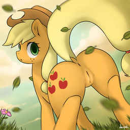 2014 absurd_res anus applejack_(mlp) blonde_hair butt cloud cowboy_hat cutie_mark derpah equine female feral freckles friendship_is_magic fur grass green_eyes hair hat hi_res horse leaves long_hair mammal my_little_pony orange_fur outside pony pussy raised_tail solo standing
Rating: Explicit
Score: 39
User: lemongrab
Date: April 21, 2014