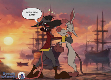 anthro biped drunk duo ear_piercing ear_ring eyes_closed male piercing ring_piercing substance_intoxication text tongue tongue_out dannysartworks captain_dilion max_(dannysartworks) mammal murid murine rat rodent 2024 absurd_res english_text hi_res