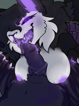 anthro duo fellatio female fluid-body glowing male male/female oral penile sex tail tail_grab tongue sleepycatstudios american_opossum mammal marsupial novabeast 3:4