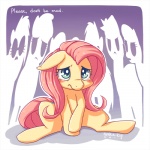 blush bodily_fluids cutie_mark female feral fur green_eyes group hair pink_hair scared sitting spread_legs spreading tears text yellow_body yellow_fur space-kid friendship_is_magic hasbro my_little_pony fluttershy_(mlp) equid equine horse mammal pony 1:1 2013 english_text signature