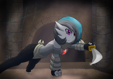 3_fingers armor blue_hair clothing exercise female fingers gauntlets gloves grey_hair hair handwear heterochromia holding_melee_weapon holding_object holding_sword holding_weapon katana kerchief looking_at_viewer melee_weapon multicolored_hair neckerchief neckwear purple_eyes push-up red_eyes simple_background solo sword two_tone_hair weapon ghostth39 nintendo pokemon gardevoir generation_3_pokemon pokemon_(species) absurd_res hi_res