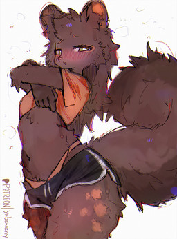 5_fingers anthro arm_tuft athletic_wear bedroom_eyes belly belly_tuft big_butt big_tail biped black_bottomwear black_clothing black_shorts blush blush_lines bodily_fluids bottomwear bottomwear_down breasts breath brown_clothing brown_ears brown_hair brown_tail butt cheek_tuft clothed clothed_anthro clothing clothing_aside clothing_lift clothing_pull crop_top curvy_figure dolphin_shorts elbow_tuft embarrassed eyebrows eyelashes facial_tuft female female_anthro fingers flashing fluffy fluffy_hair fully_clothed fur glistening green_eyes gym_bottomwear gym_shorts hair half-closed_eyes head_tuft hip_tuft holding_clothing holding_object hotpants huge_tail inner_ear_fluff kemono leg_tuft light long_hair long_tail looking_aside looking_at_viewer markings messy_hair minishorts monotone_body monotone_fur monotone_tail multicolored_body multicolored_fur narrowed_eyes neck_tuft open_mouth orange_body orange_bottomwear orange_clothing orange_fur orange_nose orange_shirt orange_topwear orange_underwear panties partially_clothed patreon_logo pear-shaped_figure pose presenting pupils raised_arms raised_clothing raised_shirt raised_tail raised_topwear seductive shirt shirt_lift shorts shorts_down shy side_view skimpy slim small_breasts snout solo sportswear spots spotted_body spotted_fur spotted_markings steam sweat sweatdrop t-shirt tail text thick_thighs thong thong_straps three-quarter_view tight_clothing topwear tuft two_tone_body two_tone_fur under_boob underwear undressing_self wide_hips yabeweny patreon gulonine mammal marten mustelid musteline sable_(marten) artist_name colored colored_sketch digital_drawing_(artwork) digital_media_(artwork) digital_painting_(artwork) english_text hi_res lighting painting_(artwork) pinup portrait shaded signature sketch watermark