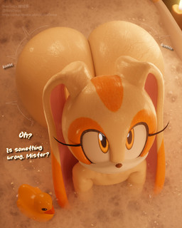 anthro bathtub bent_over big_butt butt dipstick_ears ear_markings female huge_butt loli looking_at_viewer markings multicolored_ears nude onomatopoeia orange_eyes question_mark soap solo sound_effects text young young_anthro young_female slurpslurps sega sonic_the_hedgehog_(series) cream_the_rabbit lagomorph leporid mammal rabbit absurd_res english_text hi_res