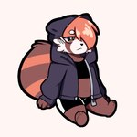 1:1 ailurid anthro chibi digital_media_(artwork) icon logo male mammal red_panda samirachuni simple_background solo