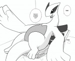 bed cute english_text feral hybridprojectalpha lugia monochrome nintendo pokémon pomf solo text video_games
Rating: Safe
Score: 8
User: Juni221
Date: July 16, 2013