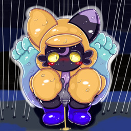 bodily_fluids clothing coat genital_fluids genitals male peeing penis raincoat shota solo topwear urine watersports young aramatchan palworld pocketpair domestic_cat felid feline felis mammal 1:1 hi_res