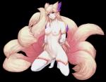 2017 accessory ahri_(lol) alpha_channel alternate_version_at_source animal_humanoid areola armwear bdsm blonde_hair bondage bound breasts canid canid_humanoid canine canine_humanoid clothing crouching elbow_gloves female feversea fingers fox_humanoid fur genitals gloves hair hair_accessory hands_behind_back handwear hi_res humanoid league_of_legends legwear long_hair looking_at_viewer mammal mammal_humanoid mostly_nude multi_tail multicolored_body multicolored_fur navel nipples pink_body pink_fur purple_eyes pussy riot_games rope simple_background solo sparkles star_guardian stockings submissive submissive_female tail tencent thigh_highs transparent_background yellow_body yellow_fur