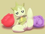 anus bedroom_eyes blush butt female genitals green_body half-closed_eyes narrowed_eyes not_furry one_leg_up plant pussy raised_leg seductive simple_background smile solo spread_legs spreading wasabi_(artist) nintendo pokemon elemental_creature flora_fauna generation_3_pokemon humanoid pokemon_(species) roselia hi_res