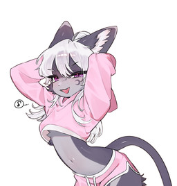 anthro arched_back biped bottomwear clothed clothed_anthro clothed_male clothing cropped_hoodie crossdressing crossdressing_male cute_fangs fangs femboy fur grey_body grey_fur hair hotpants kemono looking_at_viewer male male_anthro midriff musical_note musical_symbol navel open_mouth purple_eyes shorts simple_background solo standing symbol teeth white_background young young_anthro young_male kid094ff crescen_(crescencat) domestic_cat felid feline felis mammal 2025 digital_media_(artwork) hi_res