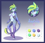 anthro breasts featureless_crotch female nipples smile solo standing akuma_tlt felid mammal model_sheet