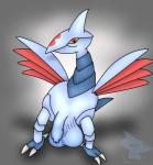 balls big_balls feral flaccid foreskin genitals grey_background male penis presenting simple_background solo leskarmory nintendo pokemon le_skarmory_(character) avian bird generation_2_pokemon pokemon_(species) skarmory