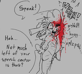 ambiguous_gender anthro blood blood_splatter bodily_fluids bound brain_damage concussion death death_orgasm duo ear_piercing emanata eyebrow_piercing facial_piercing fur gore gore_focus head_wound impact_play intelligence_loss looking_pleasured male male/ambiguous nipple_piercing nipples nose_piercing piercing slamming snuff sound_effects speech_impediment text tongue tongue_out wool_(fur) wool_hair fatal_affection lambchop_(fatal_affection) ambiguous_species bovid caprine mammal sheep english_text hi_res